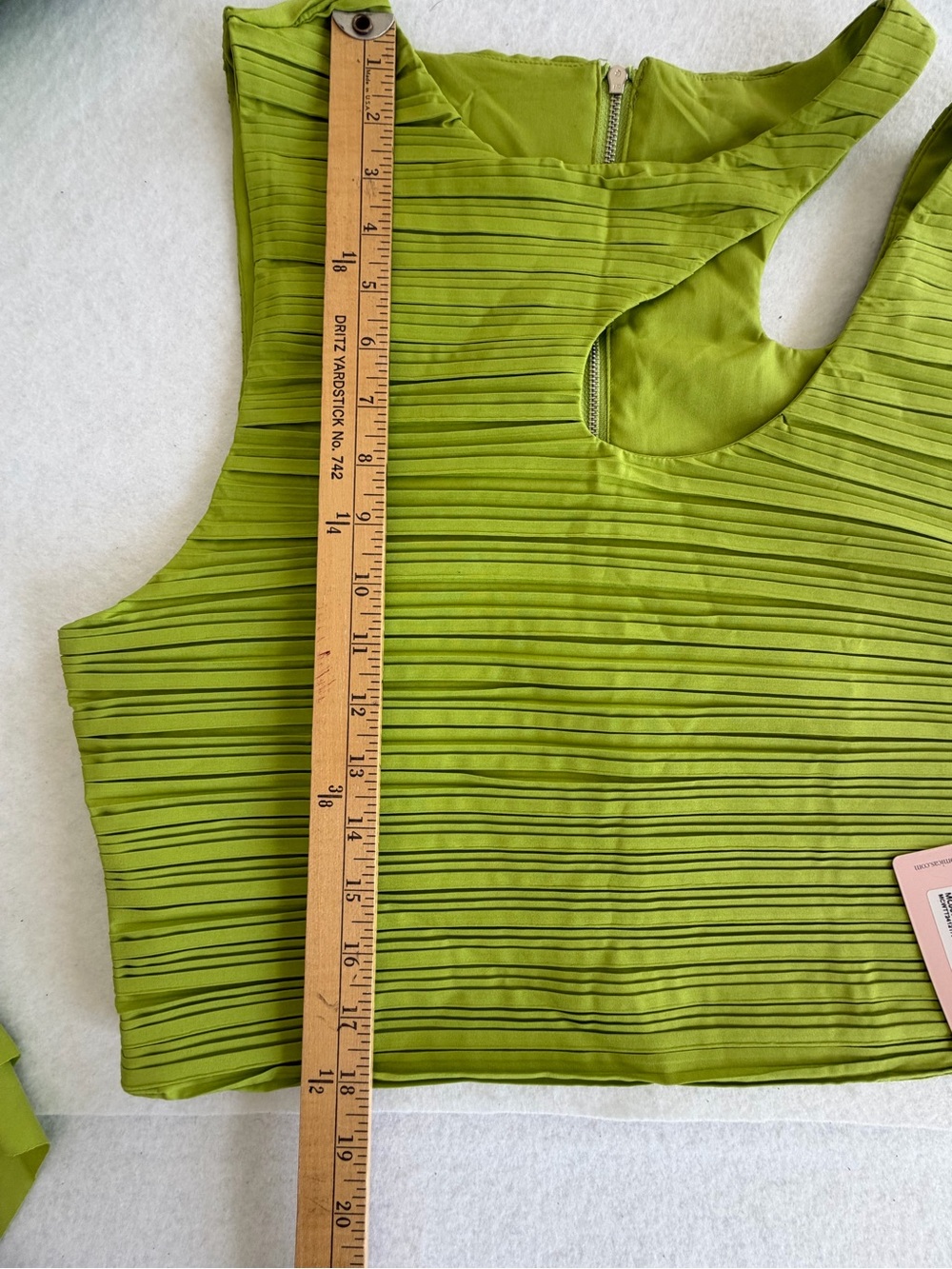 MICAS Lime Green Pleated Crop Top & Matching Skirt Set - Picture 10 of 13